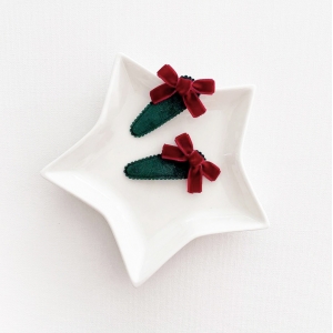 Girl Hair Clip Bow Pair Christmas (GHP9570)